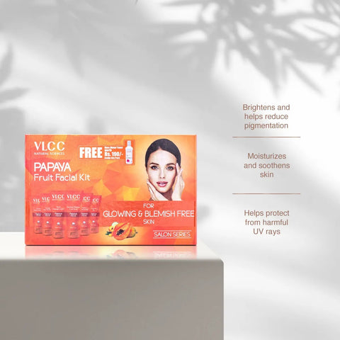 VLCC Papaya Fruit Facial Kit - 300 g with FREE Rose Water Toner