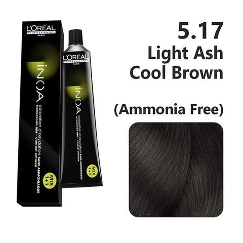 L'Oreal Inoa Ammonia Free Hair Color 5.17 Light Ash Cool Brown