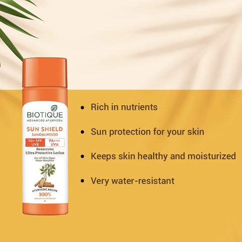 Biotique Sun Shield Sandalwood 50+Spf Suncreen Lotion