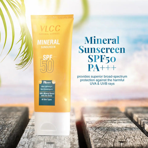 VLCC Mineral Sunscreen SPF 50 PA+++ Ultra Lightweight Non-Comedogenic