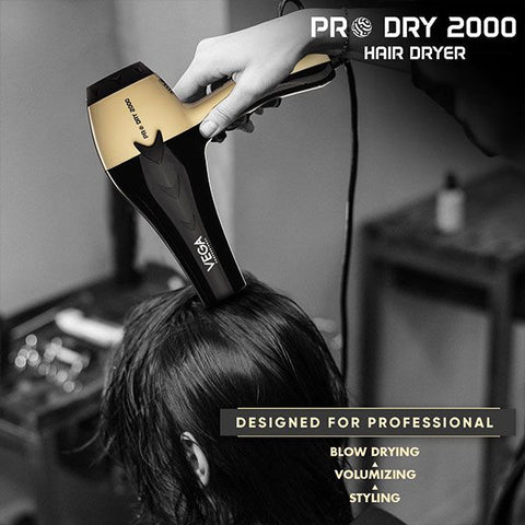 Vega Professional Pro Dry 2000-2200W Hair Dryer -Gold - VPVHD-04