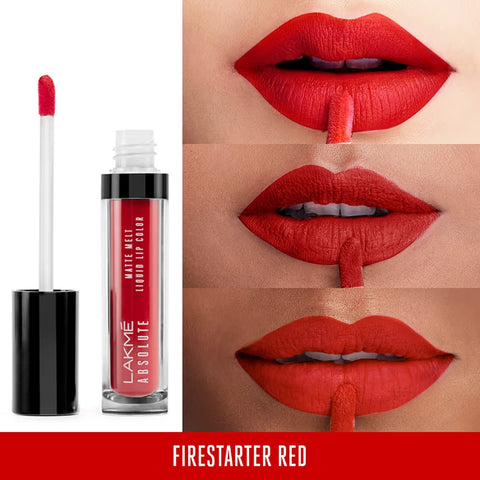 Lakme Absolute Matte Melt Liquid Lip Color - Firestarter Red 6ml