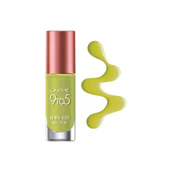 Lakme 9 to 5 Primer + Gloss Nail Color - Lime Treat 6ml