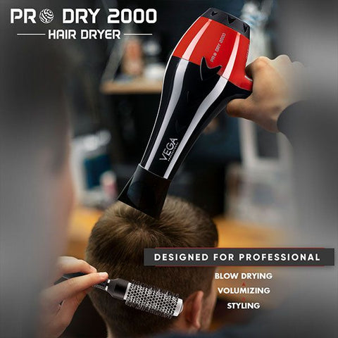 Vega Professional Pro Dry 2000-2200W Hair Dryer -Red - VPVHD-07