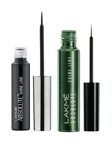 Lakme Shine Line Black + Sparkling Olive Combo