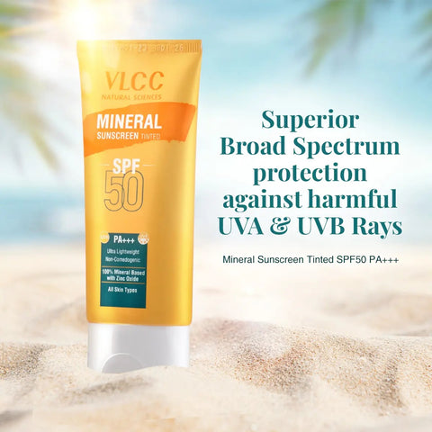 VLCC Mineral Sunscreen Tinted SPF 50 PA+++ Ultra Lightweight Non-Comedogenic