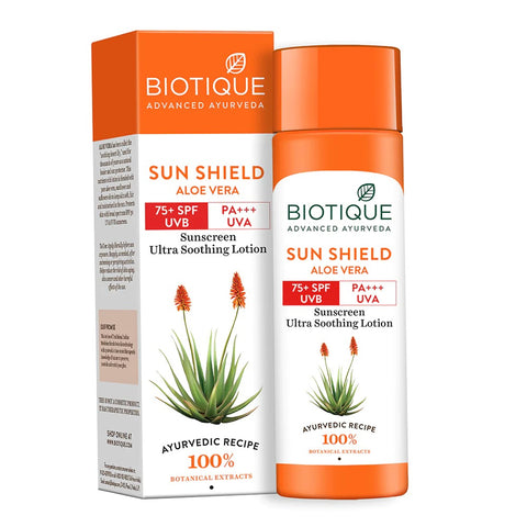 Biotique Sun Shield Aloe Vera 75+Spf Sunscreen Lotion