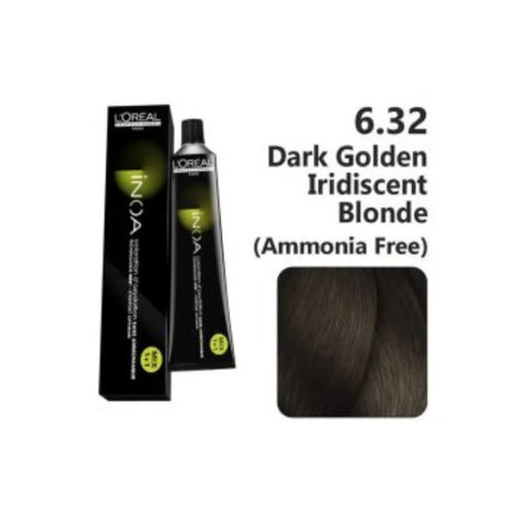 L'Oreal Inoa Ammonia Free Hair Color 6.32 Dark Golden Iridiscent Blonde