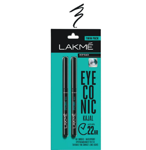 Lakme Eyeconic Kajal Twin Pack - Deep Black