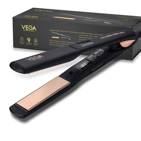 Vega Professional Pro Nano Rose Gold Hair Straightener - VPPHS-01