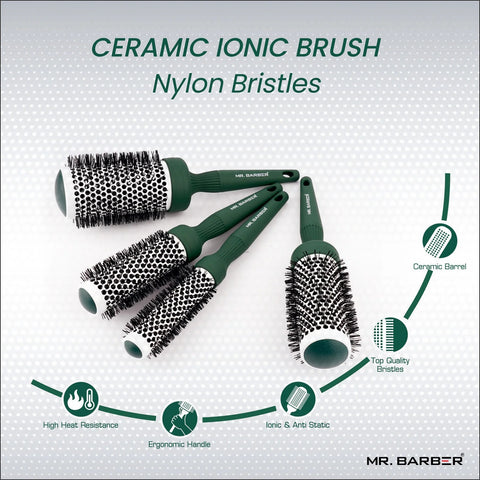 Mr. Barber Green Ceramic Ion Thermal Brush 25mm