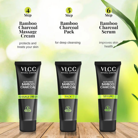 VLCC Activated Bamboo Charcoal Facial Kit Balanced & Glowing Skin