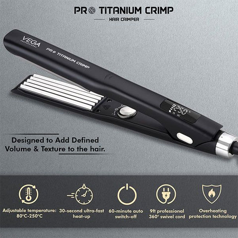 Vega Professional Pro Titanium Crimp Titanium Hair Crimper - VPPMS-02