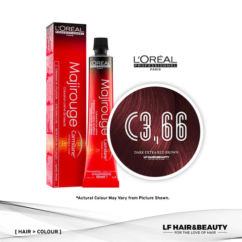 L’Oreal Majirouge Permanent Hair Color C3.66 Dark Extra Red Brown