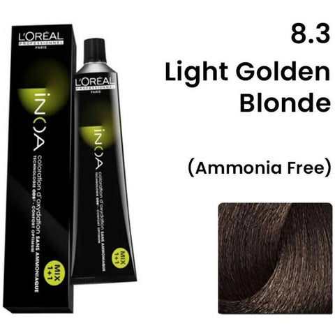 Loreal Inoa Ammonia Free Hair Color 8.3 Light Golden Blonde