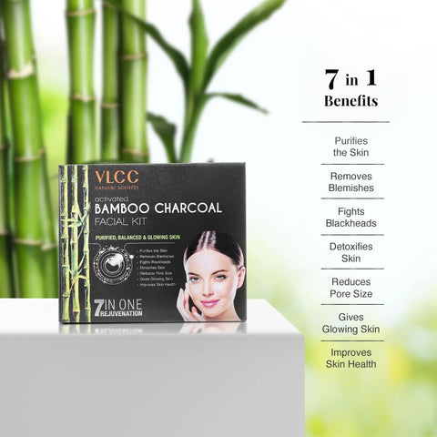 VLCC Activated Bamboo Charcoal Facial Kit Balanced & Glowing Skin