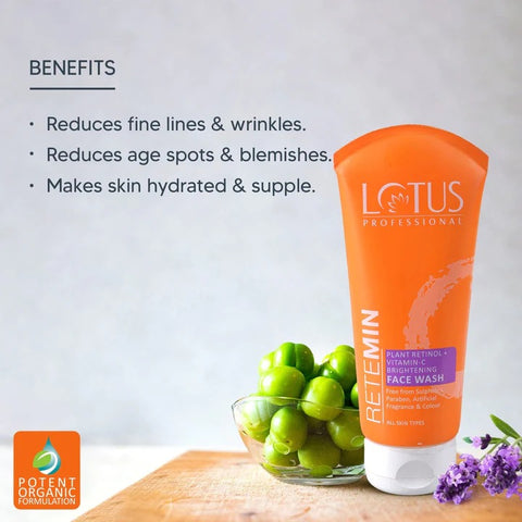 Lotus Professional Retemin Plant Retinol+Vit C FaceWash 100G