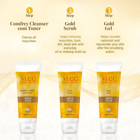 VCCL Gold Facial Kit- 300 g with FREE Rose Water Toner