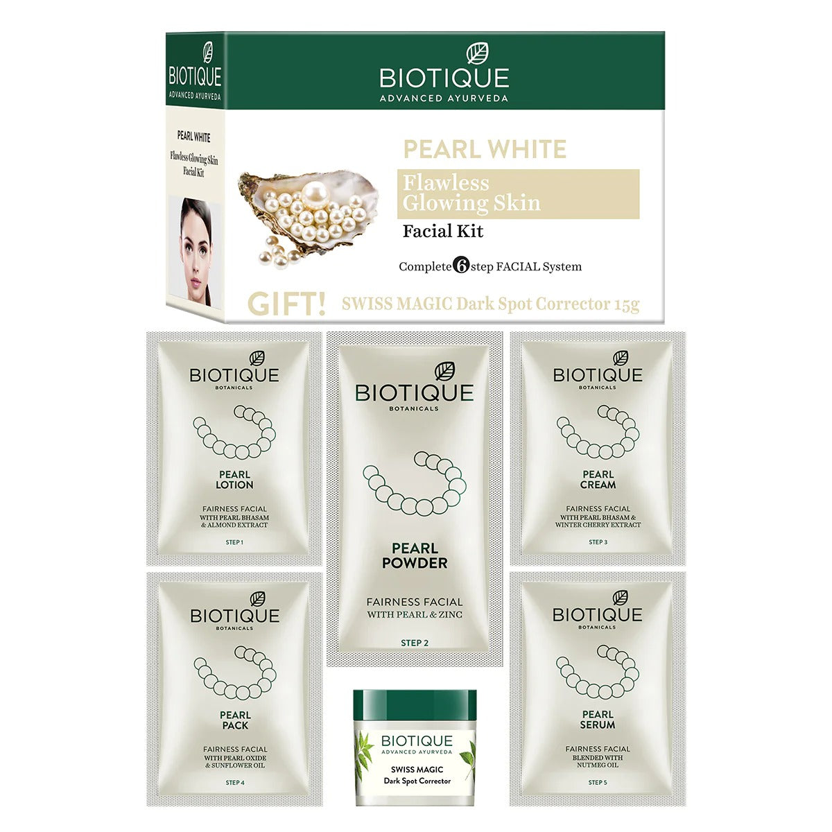 Biotique Pearl White Flawless Glowing Skin Facial Kit