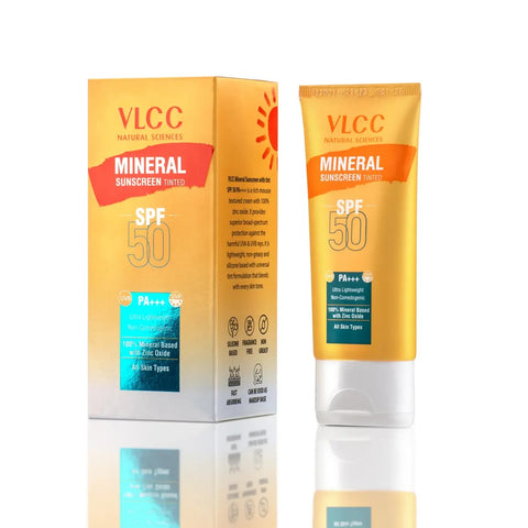 VLCC Mineral Sunscreen Tinted SPF 50 PA+++ Ultra Lightweight Non-Comedogenic