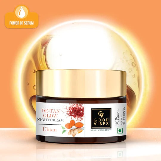 Good VIbes De-Tan Glow Night Cream Ubtan with Power of Serum