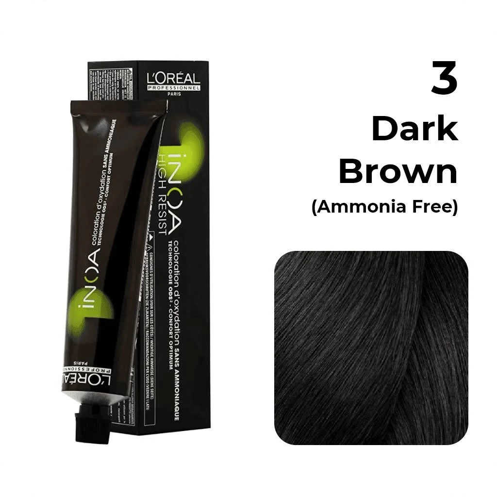 Loreal Inoa Ammonia Free Hair Color 3 Dark Brown