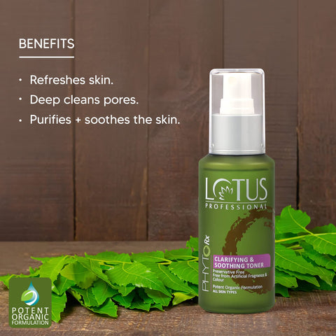 Lotus Professional PhytoRx Clarifying & Soothing Daily Toner, Neem, Vitamin C, Refreshing