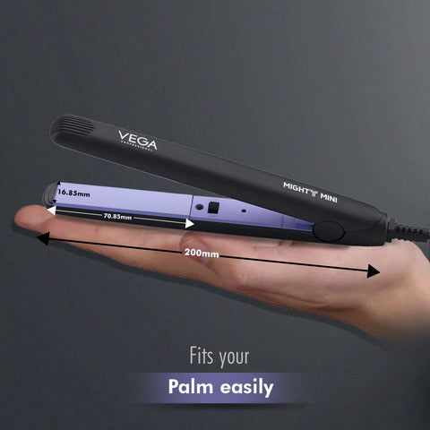 VEGA Professional Hair Straightener for Women, Mighty Mini, (VPVHS-10), Black