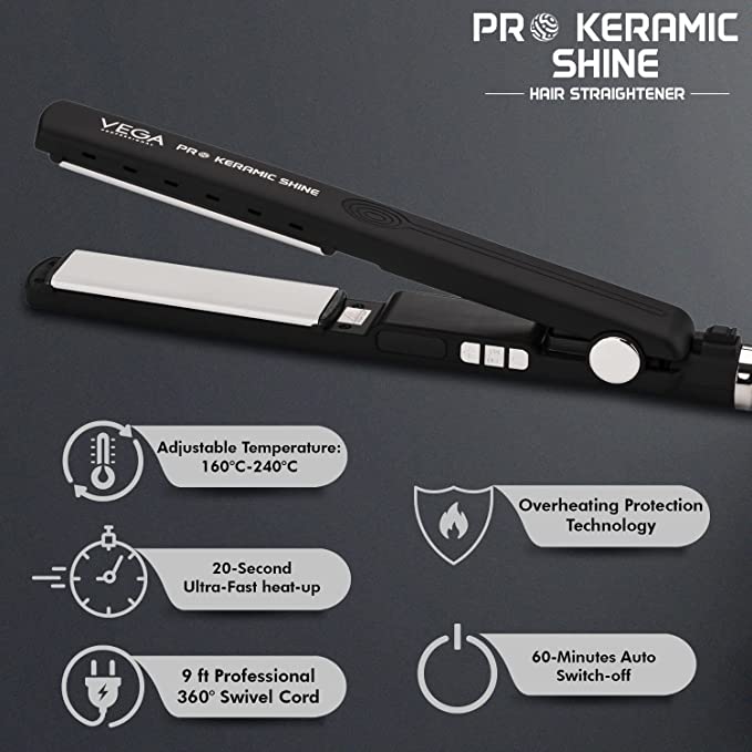 Vega Professional Pro Kerammic Shine Hair Straghtener – VPPHS-05