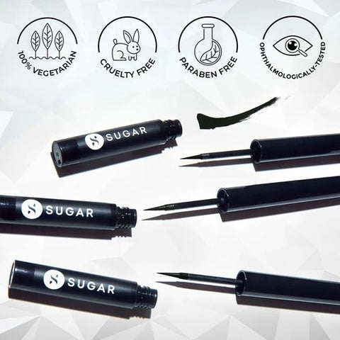 Sugar Eye Warned You So! Double Matte Eyeliner - 01 Black Swan (Black)