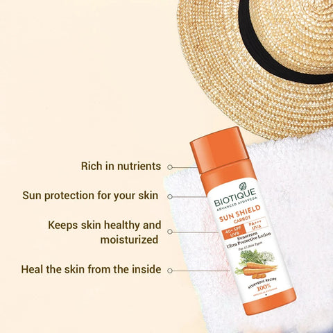 Biotique Sun Shield Carrot 40+Spf Sunscreen Lotion