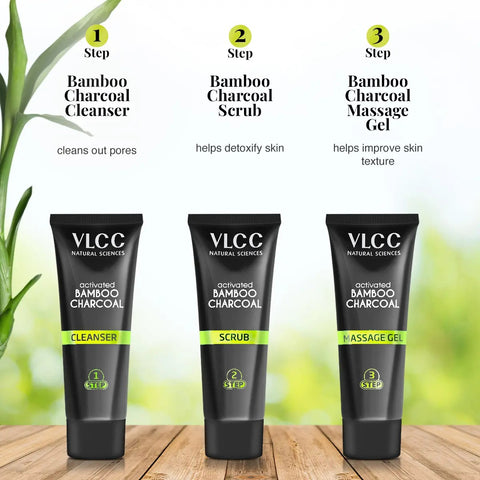 VLCC Activated Bamboo Charcoal Facial Kit Balanced & Glowing Skin