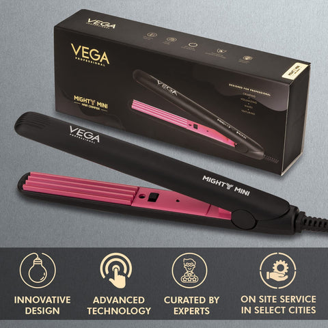 VEGA Professional Mighty Mini Hair Crimper, (VPVMS-06), Black