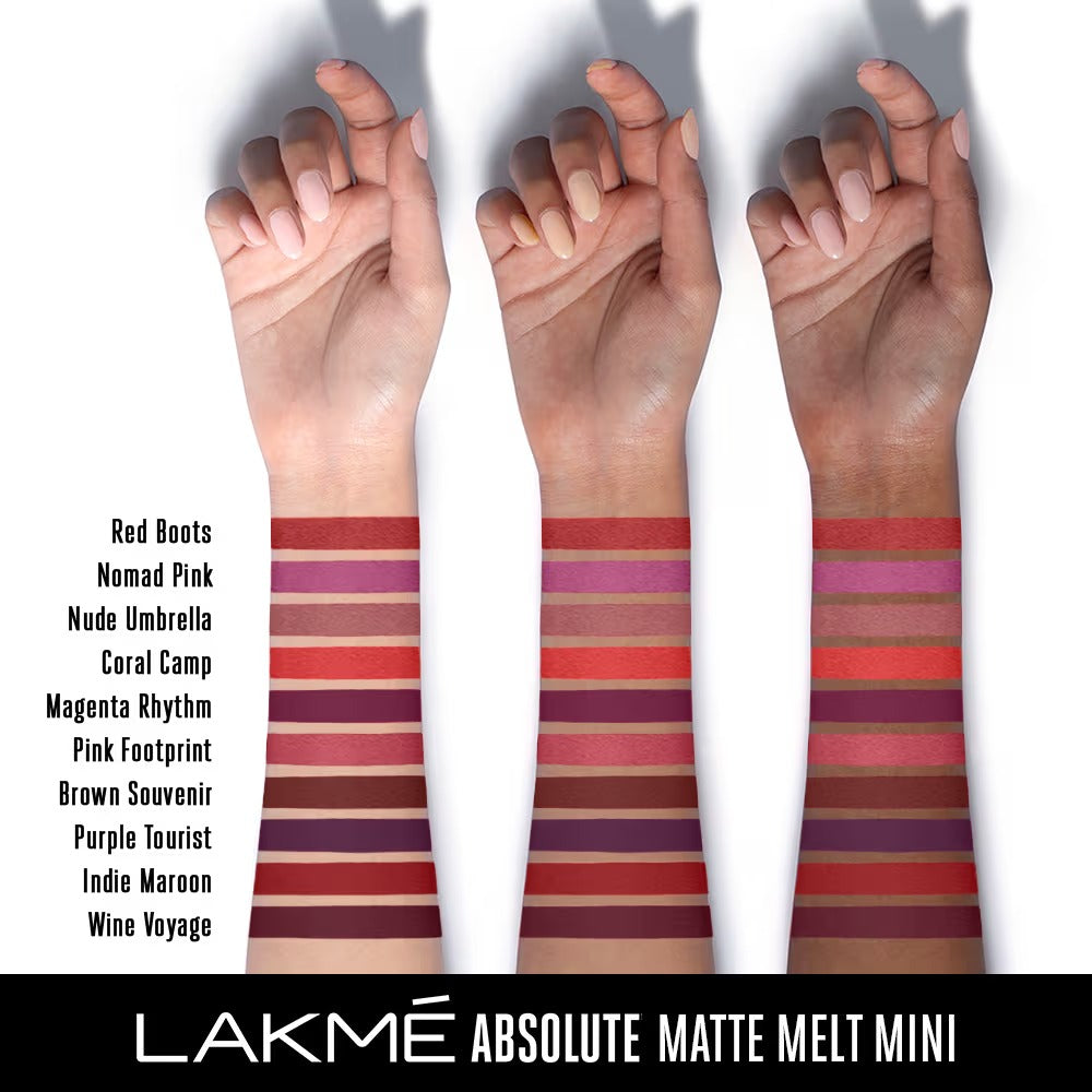 Lakme Absolute Matte Melt Mini Liquid Lip Color - Indie Maroon 2.4ml