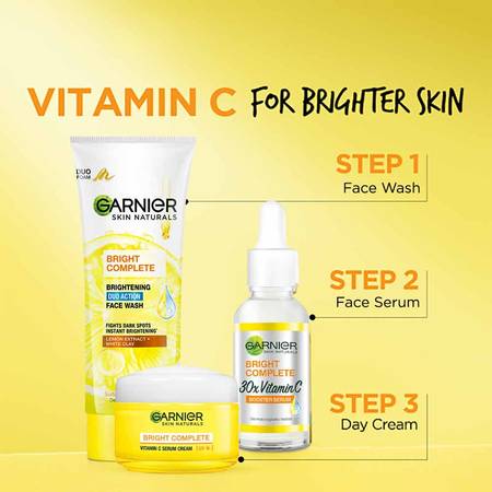 Garnier Bright Complete Brightening Duo Action Face Wash