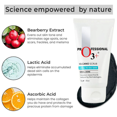 O3+ Volcano Scrub For Exfoliation, Deep Cleansing, And Pore Minimization