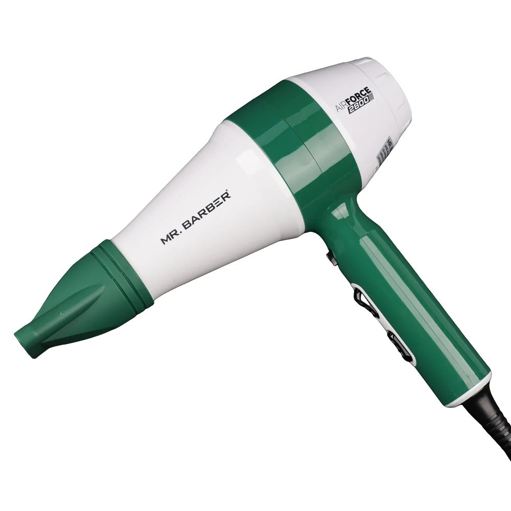 Mr. Barber AirForce 2800 Hair Dryer (Green & White)