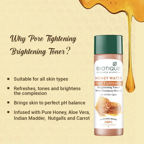 Biotique Honey Water Pore Tightening Brightening Toner