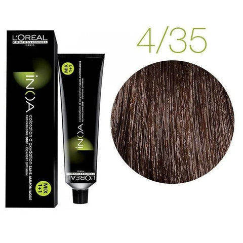 L'Oreal Inoa Ammonia Free Hair Color 4.35 Golden Mahogany Brown