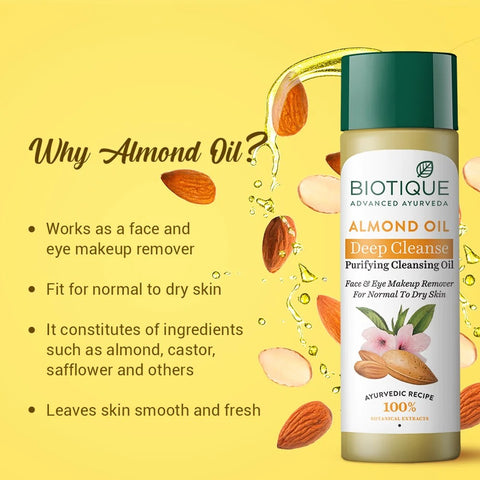 Biotique Almond Oil Deep Cleanse Purifying Cleansing Oil