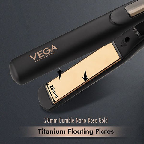 Vega Professional Pro Nano Rose Gold Hair Straightener - VPPHS-01