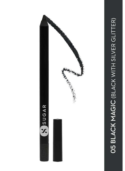 Sugar Stroke Of Genius Heavy-Duty Kohl - 05 Black Magic (Black With Silver Glitter)