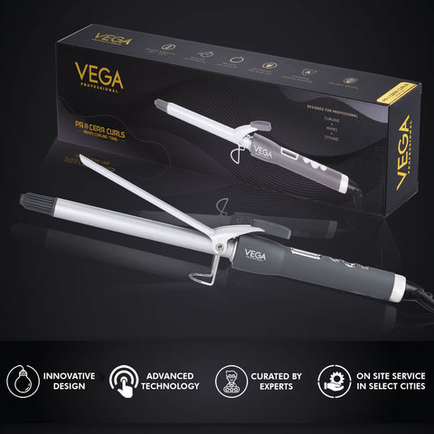 VEGA Professional Pro Cera Curls 19mm Barrel Hair Curler (VPMCT-02) (1 pcs)