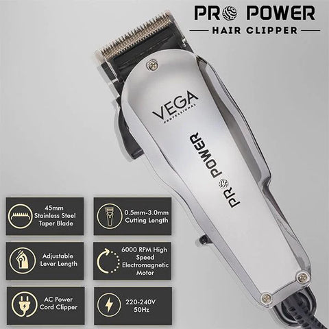 Vega Professional Pro Power Corded Taper Blade Hair Clipper - VPMHC-02