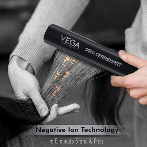 Vega Professional VPMHS-06 Pro Cera Smart Hair Straightener with Floating Plates - Black