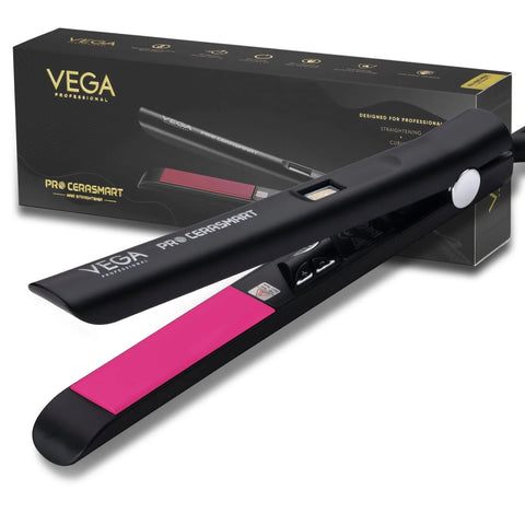 Vega Professional VPMHS-06 Pro Cera Smart Hair Straightener with Floating Plates - Black