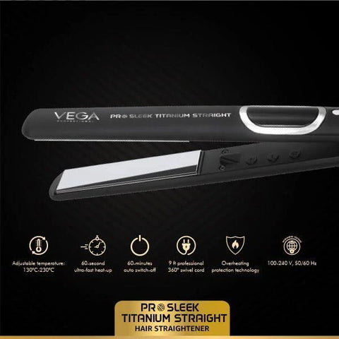 VEGA Professional Pro Sleek Titanium Straight Hair Straighten