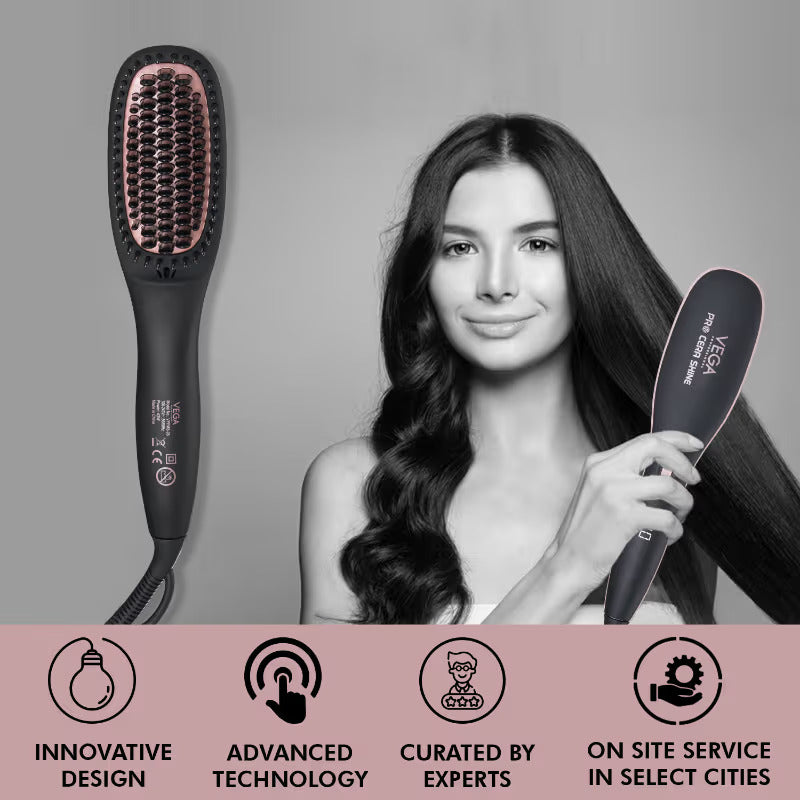 VEGA Professional Pro Cera Shine Hair Straightening Brush