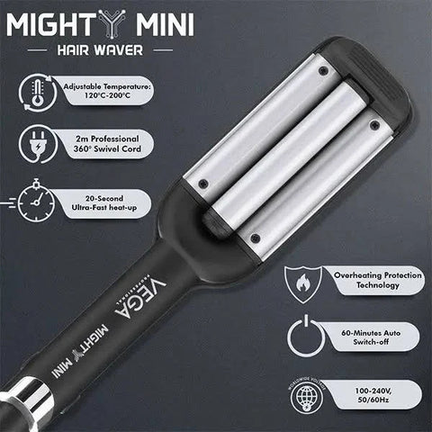 Vega Professional Mighty Mini Triple Tong Hair Waver – VPVMS-07