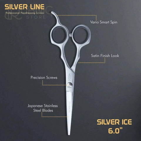 Vega Professional Silver Ice 6.0 Silver line Hairdressing Scissor